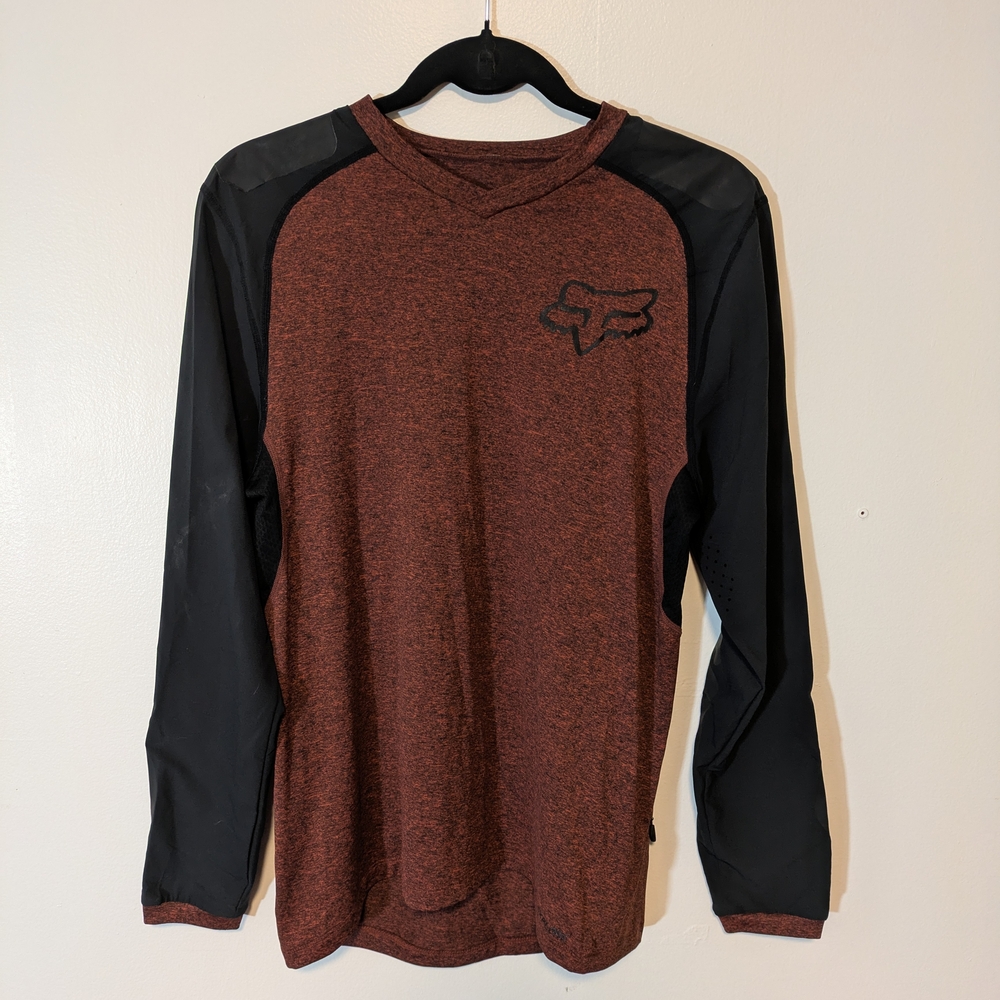Fox Men's Red and Black Long Sleeve Shirt